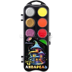 Акварель 12 цв "Фантазия" (флуоресцентная + перламутровая) без кисти