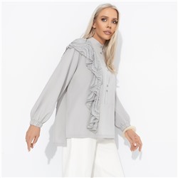 Рубашка комбинированная с кружевом, Личное достижение (серая)