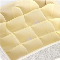 Органайзер для хранения белья Доляна «Европа», 16 ячеек, 27×25×10 см, бежевый