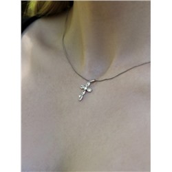 Подвеска в виде креста из серебра с фианитами родированная 925 пробы S3180361010р