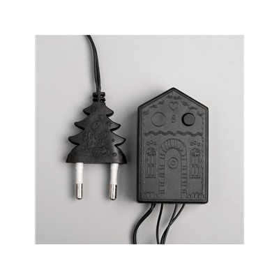 Гирлянда «Нить» 5 м с насадками «Шарики белые», IP20, тёмная нить, 30 LED, свечение белое, 8 режимов, 220 В