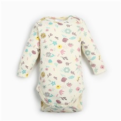 Боди для девочки «Крошка Я» Flower, рост 62-68 см, бежевое