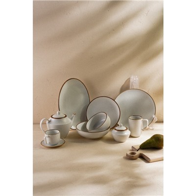 Блюдо SL Home «Волна в камне», 30.5×20 см, фарфор, белое