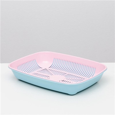 Туалет округлый с сеткой 33.5×25×6 см, розовый/голубой