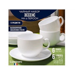 Набор чайный 12пр, 220мл Эссенс 1/6, стеклокерам. п6433