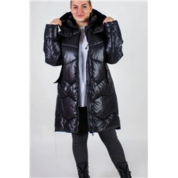 Зимняя куртка стеганная с капюшоном арт. 811 (Черный)
