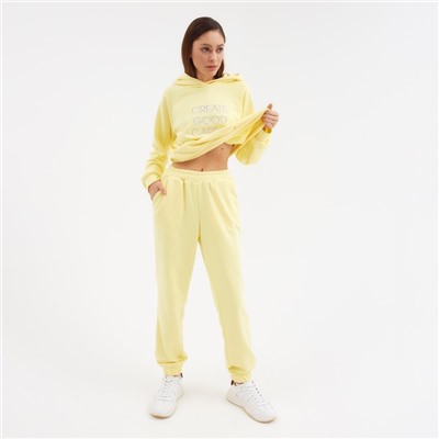 Костюм женский (толстовка, брюки) MIST Create, размер 40-42, жёлтый