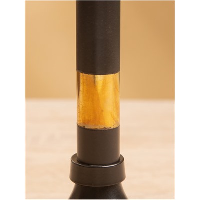 УЦЕНКА Подсвечник на 1 свечу «Кофе с молоком», латунь, чёрный с золотом, 10×10×26 см