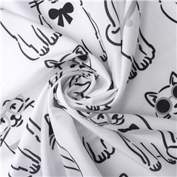 Штора для ванны Доляна Cats, 180×180 см, полиэстер, белая