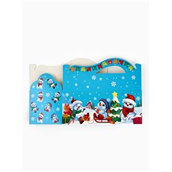 Коробка новогодняя подарочная складная «Снеговички», 23×10×10 см