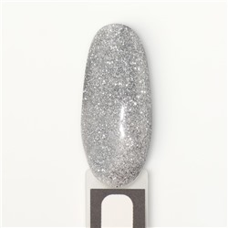 Гель лак для ногтей, светоотражающий, трехфазный, 8 мл, LED/UV, серебристый (001)