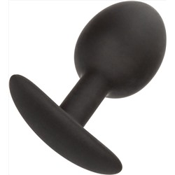 Черная анальная пробка из силикона Weighted Silicone Plug - 7,5 см.
