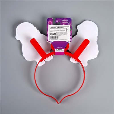 Ободок светодиодный «Дед Мороз» 18×16×3 см, 2 LED, батарейки AG10×3 (в комплекте), мерцание, свечение мульти