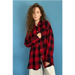 Рубашка женская  HUG077/08/Красный, черный