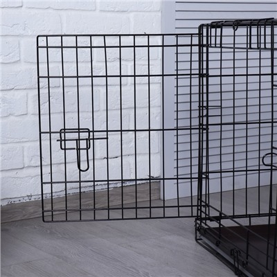 Клетка для собак №3 с металлическим поддоном, складная, 76×56×60 см