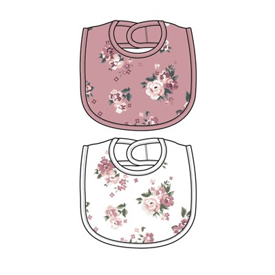 Нагрудник детский трикотажный для девочек, 2 шт в комплекте