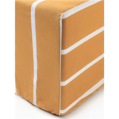 Простыня на резинке 1.5-спальная «Этель» Mustard stripes, 140×200+25 см, поплин