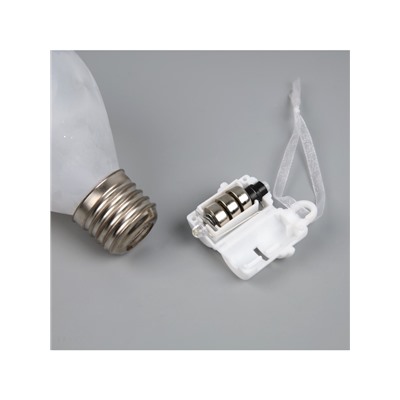 Ёлочный шар «Снежный шар», 7×14 см, 1 LED, от батареек LR44×3, свечение тёплое белое