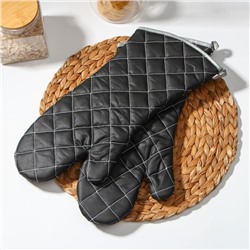 Набор прихваток «Профи», 2 шт., 41×17×2.5 см, цвет чёрный