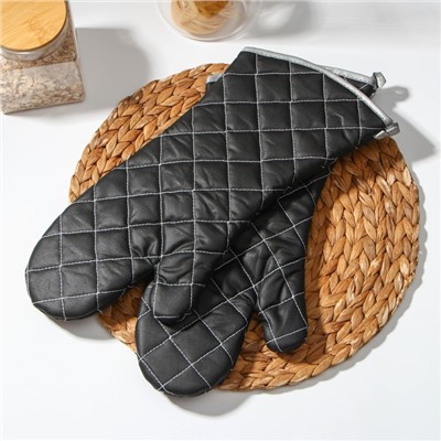 Набор прихваток «Профи», 2 шт., 41×17×2.5 см, цвет чёрный