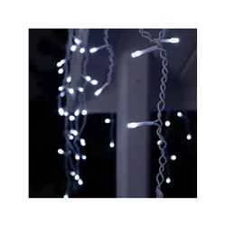 Гирлянда «Бахрома» 4×0.6 м, IP44, белая нить, 180 LED, свечение белое, 8 режимов, 220 В