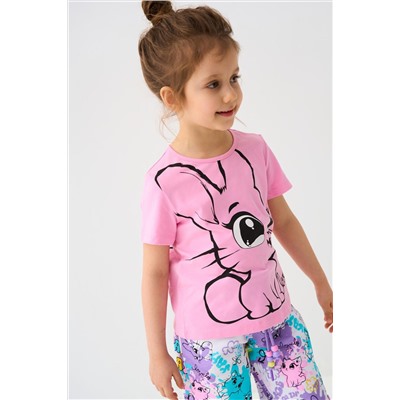 Фуфайка трикотажная для девочек (футболка), 2 шт в комплекте PLAYTODAY, 1240033