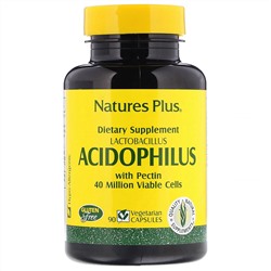 Nature's Plus, Лактобактерии Ацидофилус, 90 Капсул