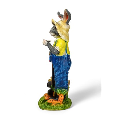 Садовая фигура из полистоуна «Зайчик дачник с бабочкой», 49×18×22 см