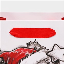 Пакет подарочный новогодний ламинированный «Обнимашки»,18×23×10 см