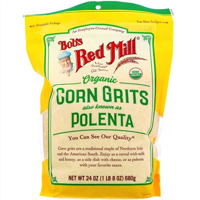 Bob's Red Mill, Органическая кукурузная крупа, полента, 680 г (24 унции)