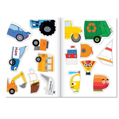 Книги с наклейками «Весёлые половинки», набор 4 шт., Синий трактор