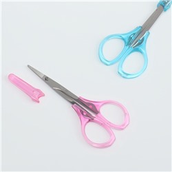 Ножницы маникюрные, с колпачком, прямые, 9.5 см, МИКС