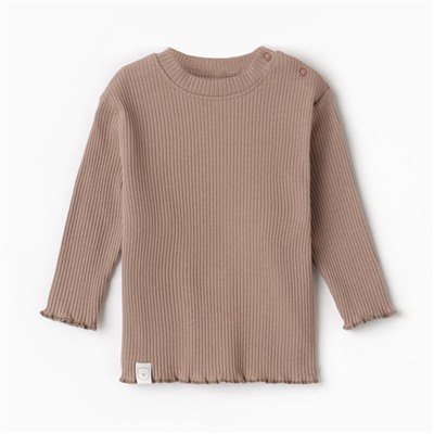 Футболка с длинным рукавом Крошка Я Olives, рост 62-68, коричневая