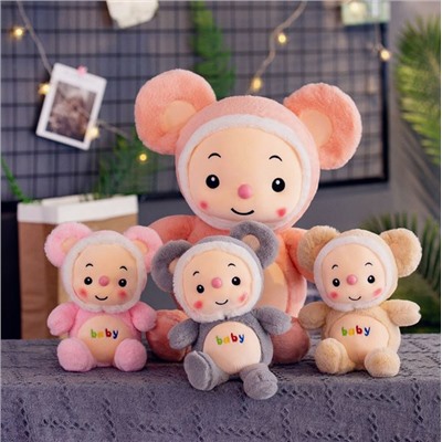 Игрушка мягкая в голубом костюме 30х20см