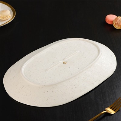 Блюдо сервировочное Magistro Poursephona, 37×24 см, фарфор, бежевое