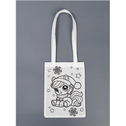 Сумка-Шопер детская, под роспись «Новогодняя лошадка»