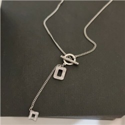Цепочка ювелирная бижутерия с подвеской сталь : цвет серебристый, арт. 847.538