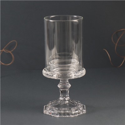 Стеклянный подсвечник на 1 свечу «Бокал на ножке», прозрачный, 18×8.5×5 см