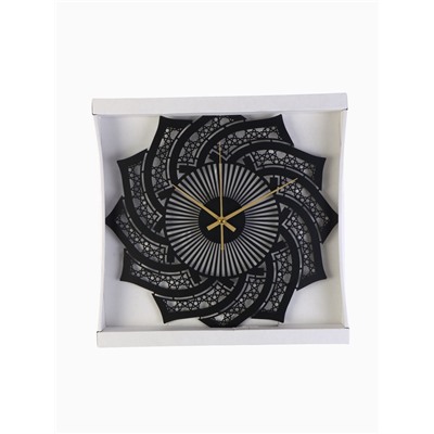 Часы настенные интерьерные «Вихрь», бесшумные, плавный ход, d=40 см, металл, чёрные