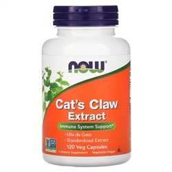 Now Foods, экстракт кошачьего когтя, 120 вегетарианских капсул