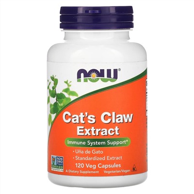 Now Foods, экстракт кошачьего когтя, 120 вегетарианских капсул
