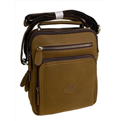 Сумка мужская из натуральной кожи, цвет хаки