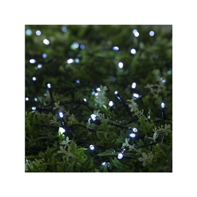 Гирлянда «Нить», 10 м, IP44, 100 LED, 2 режима, солнечная батарея, тёмная нить, свечение белое