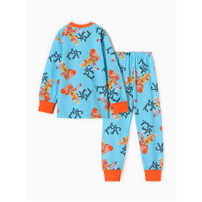 Пижама для мальчика «Мишка», голубая, рост 98 см