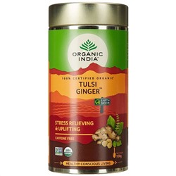 Organic India Tulsi Ginger / Напиток на Основе Листьев Священного Базилика + Имбирь 100 г