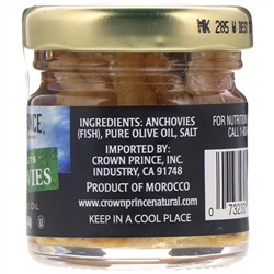 Crown Prince Natural, Анчоусы, плоское филе, в чистом оливковом масле, 1,5 унции (43 г)