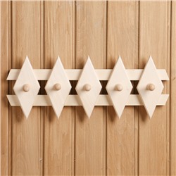 Вешалка для бани и сауны «Ромбик», липа, 45×18×9 см, 5 крючков, «Добропаровъ»