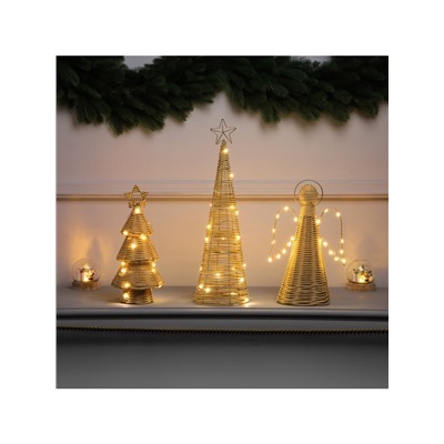 Фигура световая «Ангел плетёный», 32×16×9 см, 20 LED, батарейки ААх2 (не в комплекте), свечение теплое белое