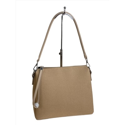 Женская сумка из искусственной кожи, цвет светло коричневый