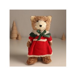 Фигурка новогодняя «Мишутка в платье», 10×10×21 см